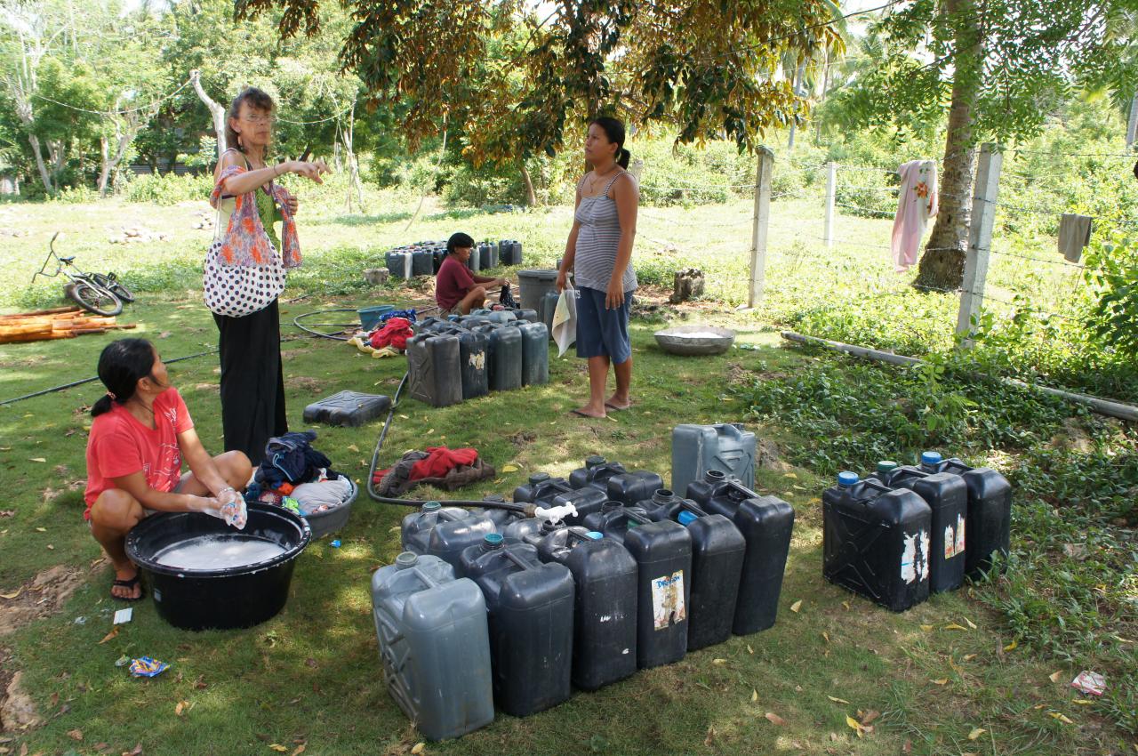 On profite de l'eau pour la lessive